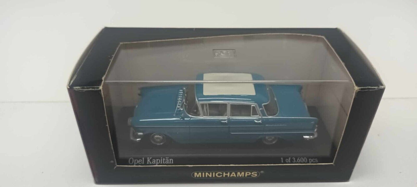 Opel Kapitan Bavariablau 1959 Blu Minichamps 1:43 Usato Limited Edition 3600 pcs