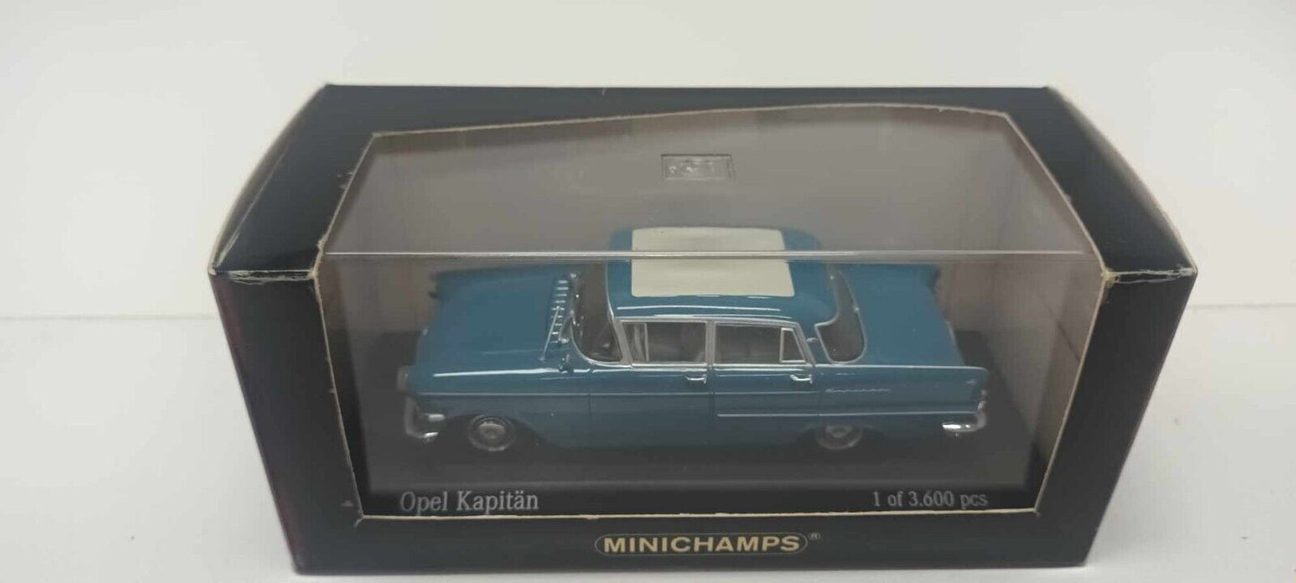 Opel Kapitan Bavariablau 1959 Blu Minichamps 1:43 Usato Limited Edition 3600 pcs