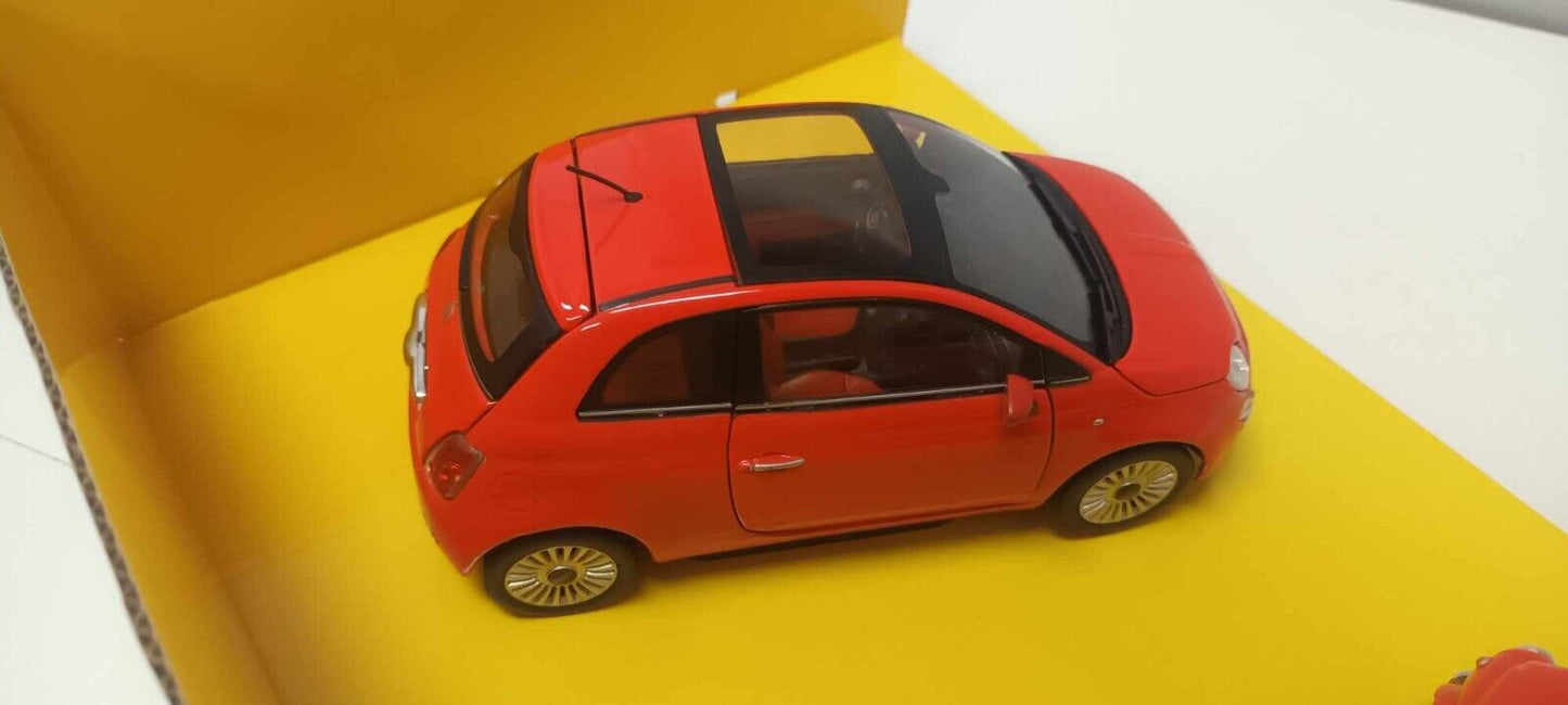 Set Fiat 500 Coppia Nuova + Antica Rosso Motorama 1:24 Usato + Box GM Shop