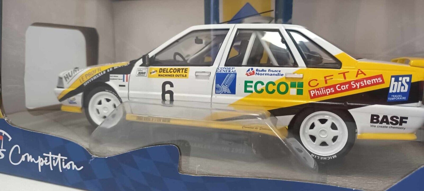 Renault 21 Turbo GrA Rallye Charlemagne 1991 Rats - Menard #6 Solido 1:18 Nuovo