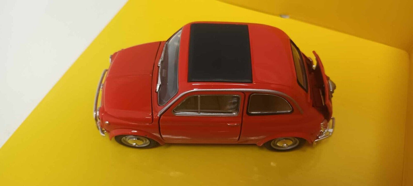 Set Fiat 500 Coppia Nuova + Antica Rosso Motorama 1:24 Usato + Box GM Shop