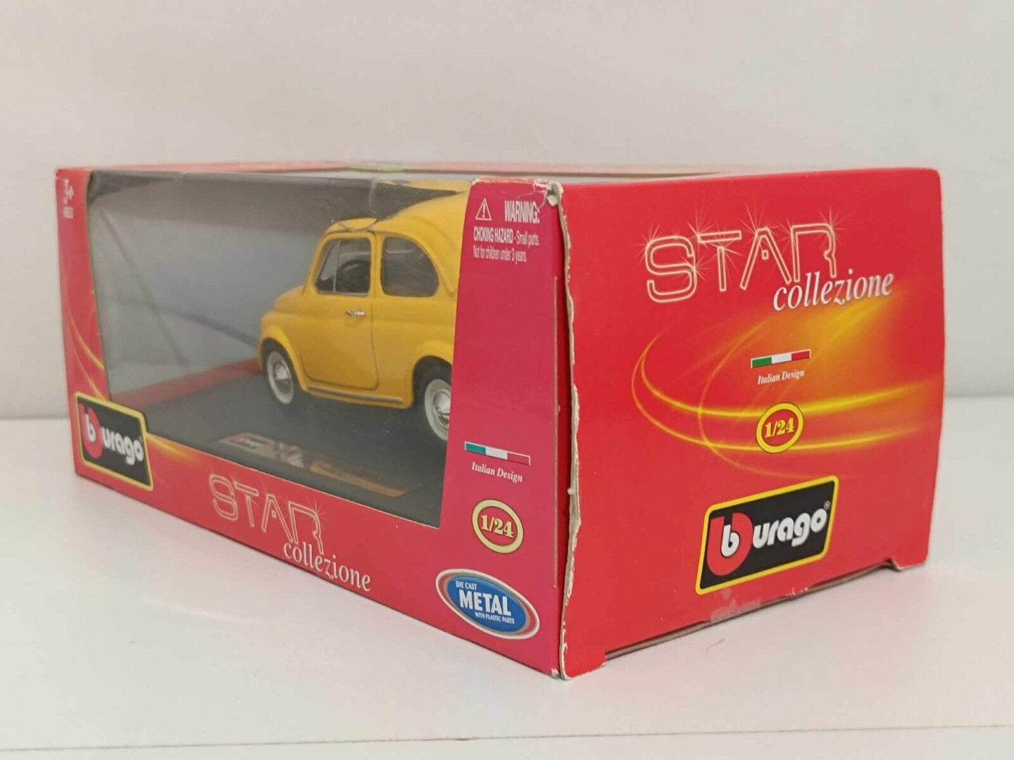 Fiat 500 F (Gialla) - Burago 1:24 (1:21) GM Shop
