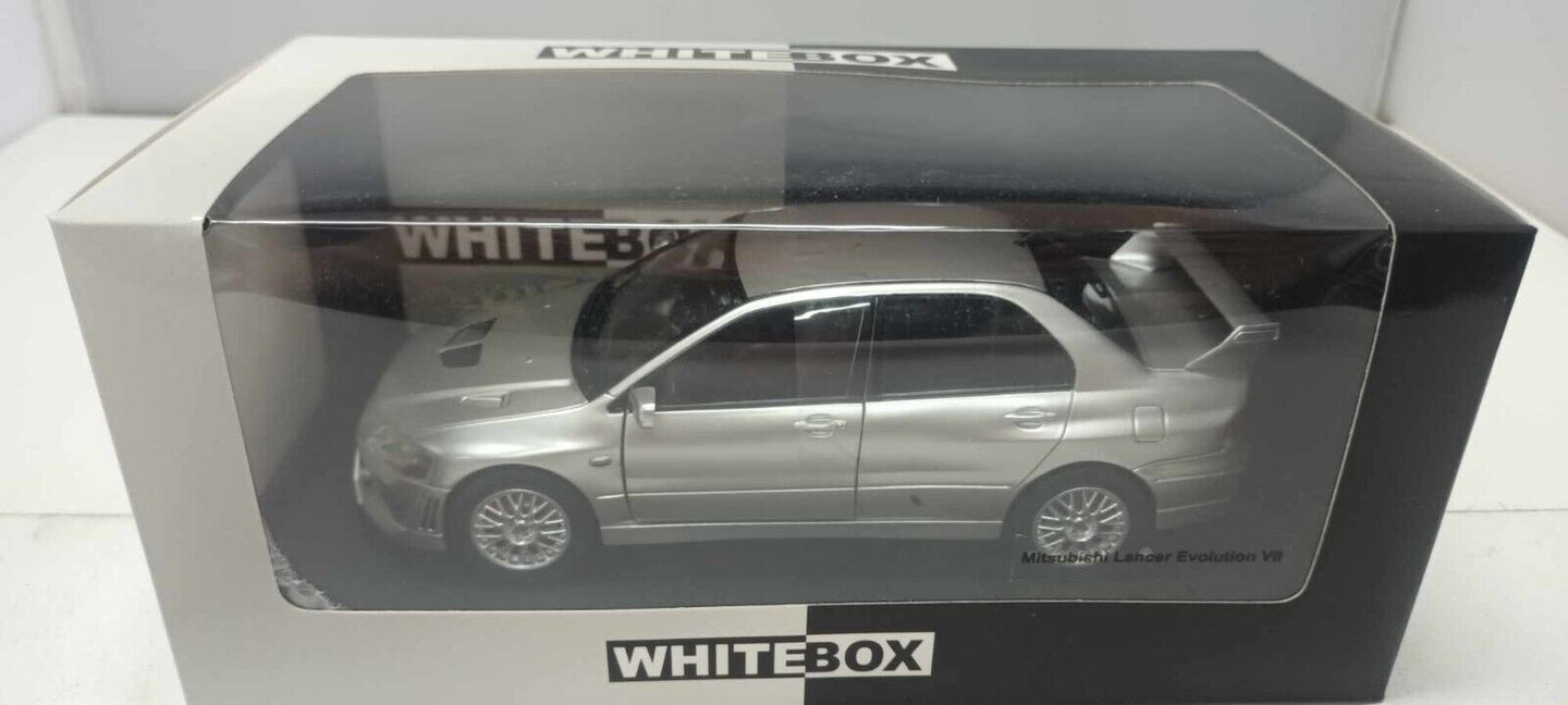 Mitsubishi Lancer Evolution VII RHD Silver 2001 Whitebox 1:24 Nuovo 1/24