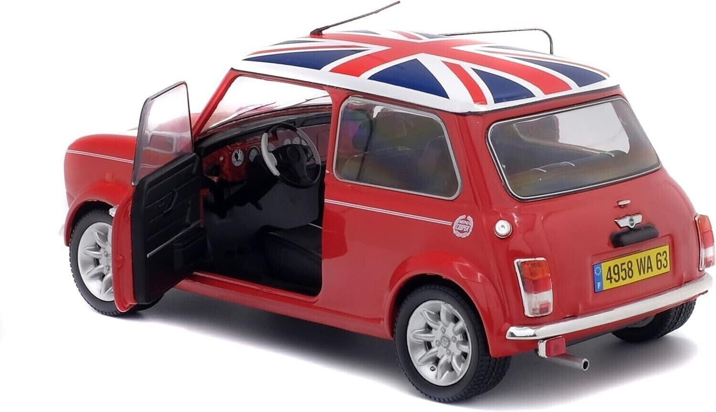 Mini Cooper Sport Pack 1.3i 1997 Solido 1/18 Redfire & Flag Bandiera UK Rosso