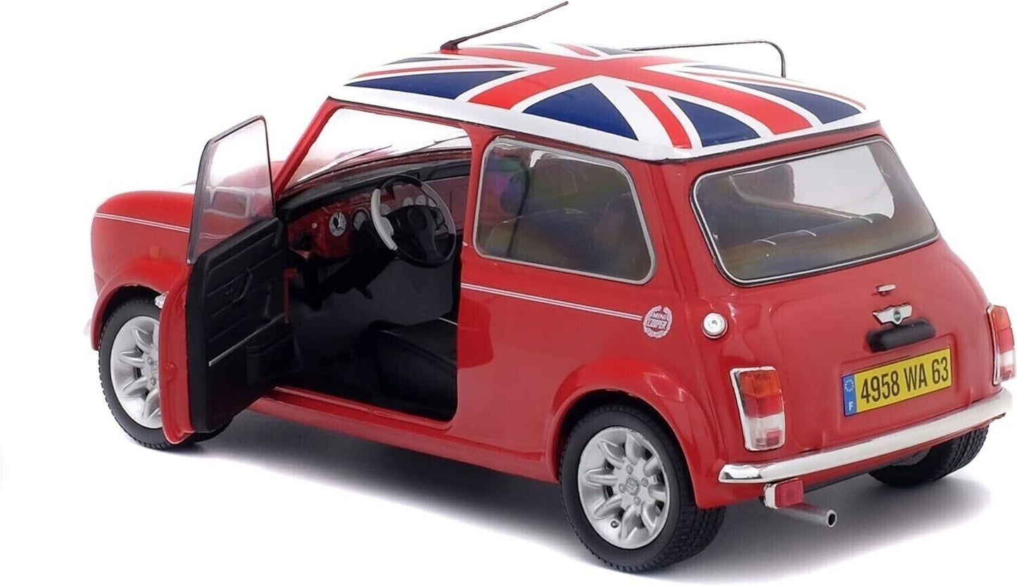 Mini Cooper Sport Pack 1.3i 1997 Solido 1/18 Redfire & Flag Bandiera UK Rosso