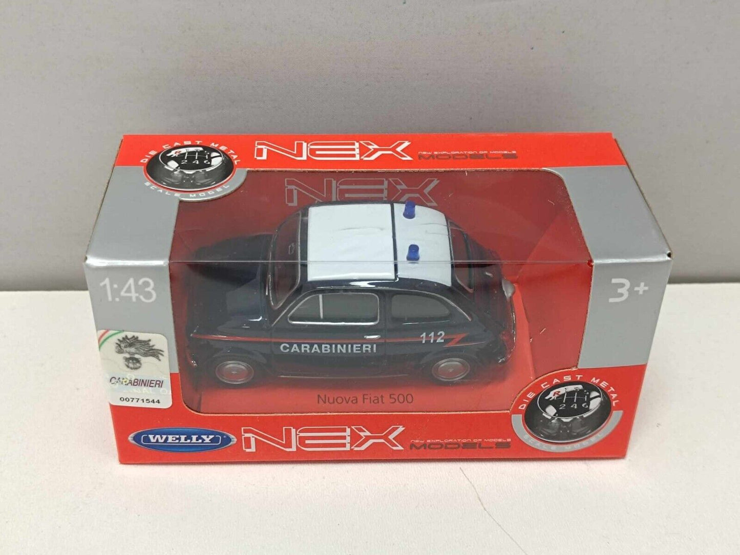 Fiat Nuova 500 - 1965 Carabinieri Police Welly Nex 1:43 Nuovo