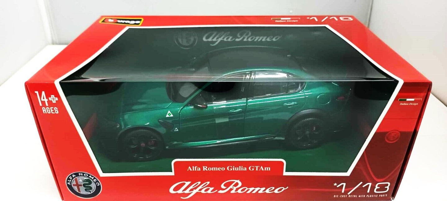 Alfa Romeo Giulia GTAm Verde Metallizzato 2020 Burago 1:18 Nuovo 1/18