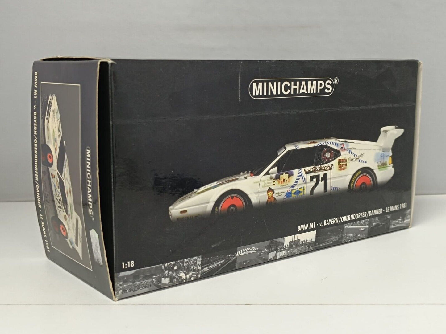 BMW M1 V. Bayern / Oberndorfer / Danner #71 Le Mans 1981 Minichamps 1:18 Usato
