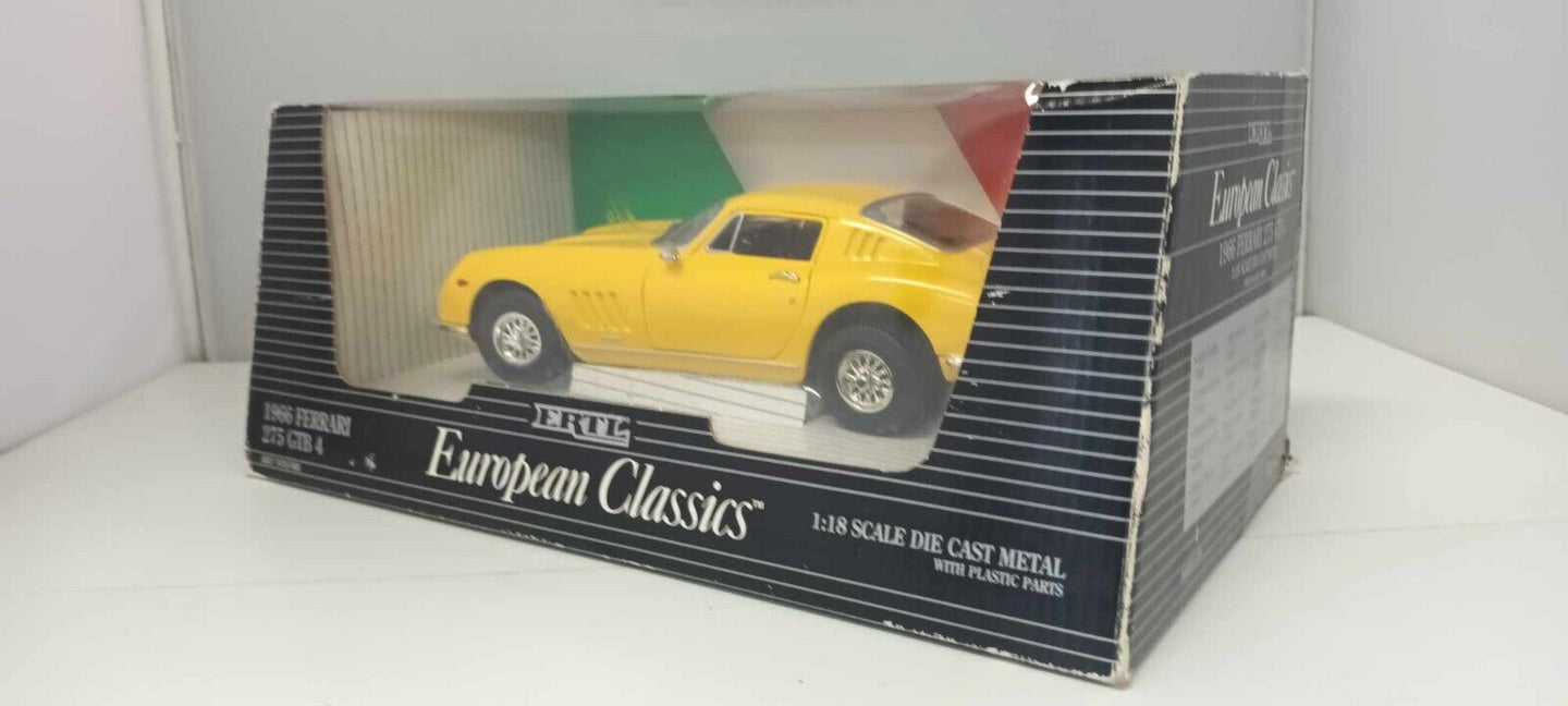 Ferrari 275 GTB 4 1966 ERTL European Classics 1/18 Giallo Yellow Usato + Box