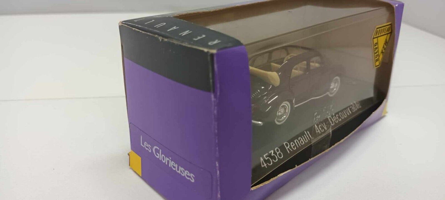 4538 Renault 4CV Decouvrable 4 CV Cabrio Solido 1:43 Miniature Usato + Teca Box