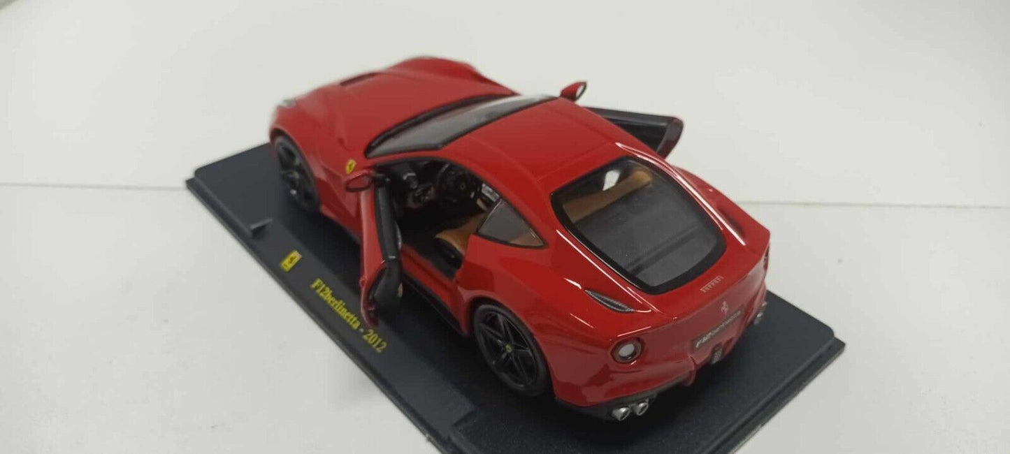 Ferrari F12 Berlinetta 2012 Edicola Burago 1:24 Rosso Red Usato + Teca