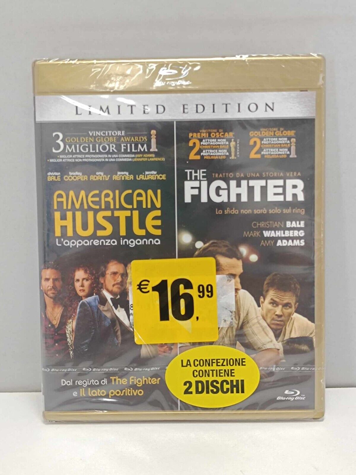 American Hustle + The Fighter Film Bluray Italiano Ita Nuovo 2 Dischi Limited