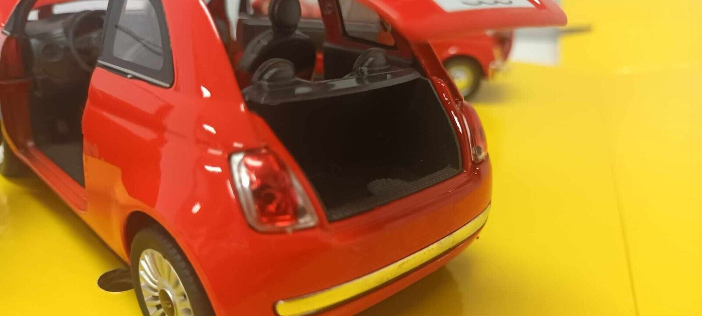 Set Fiat 500 Coppia Nuova + Antica Rosso Motorama 1:24 Usato + Box GM Shop