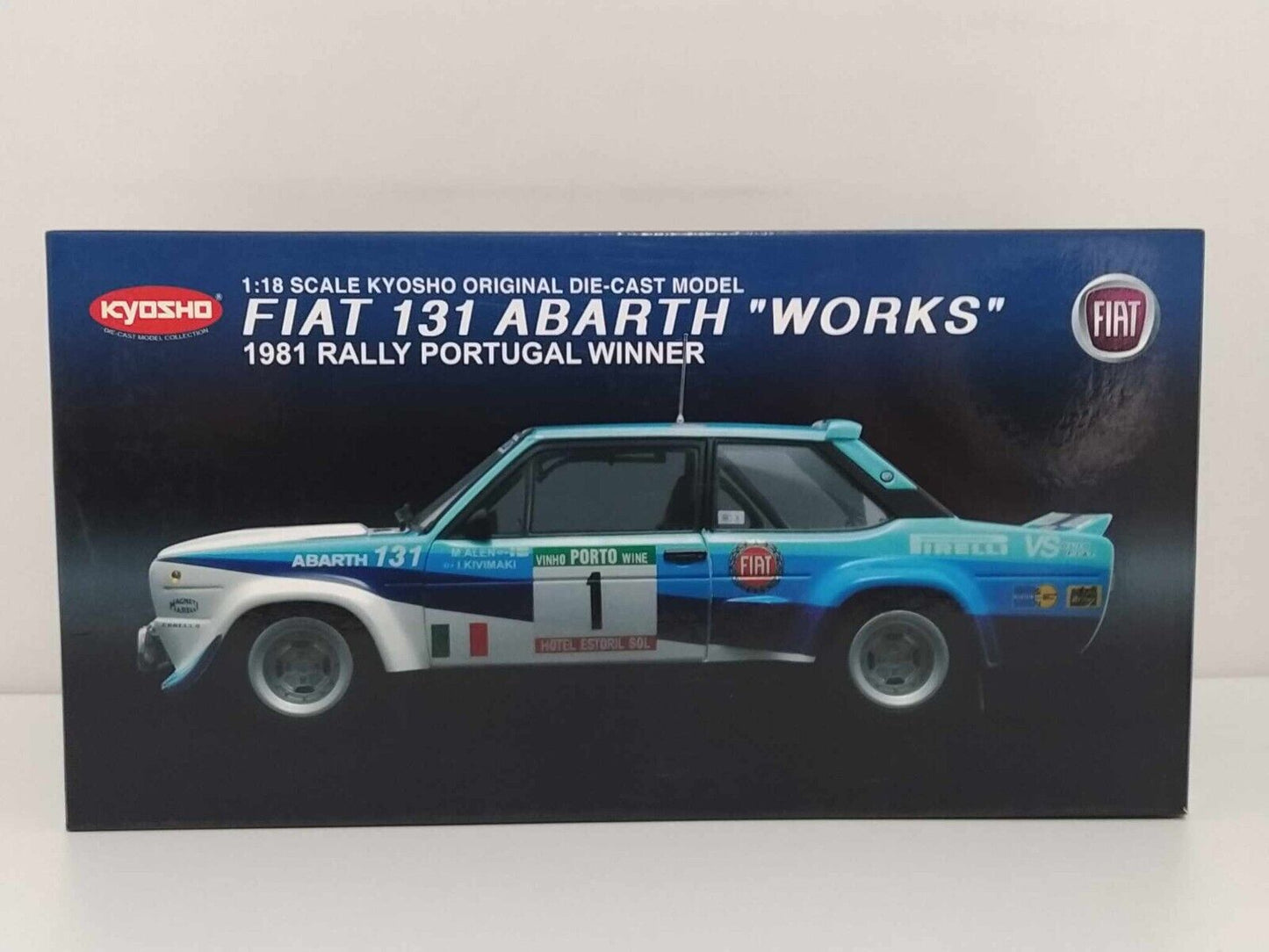 Fiat 131 Abarth "Works" Winner Rally Portugal 1981 #1 M. Alen - Kyosho 1:18 GMS