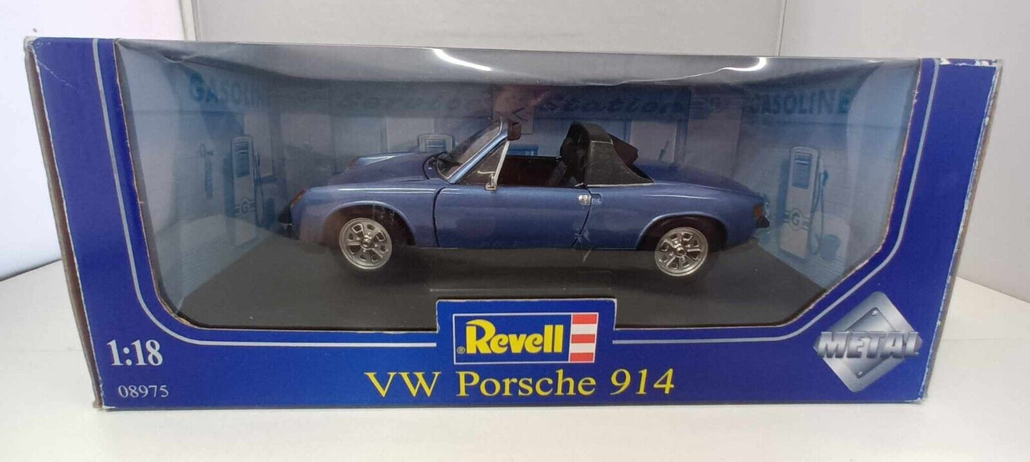 VW Porsche 914/6 Revell 1/18 Blu Metallizzato Blue Usato + Box Rara Very Rare
