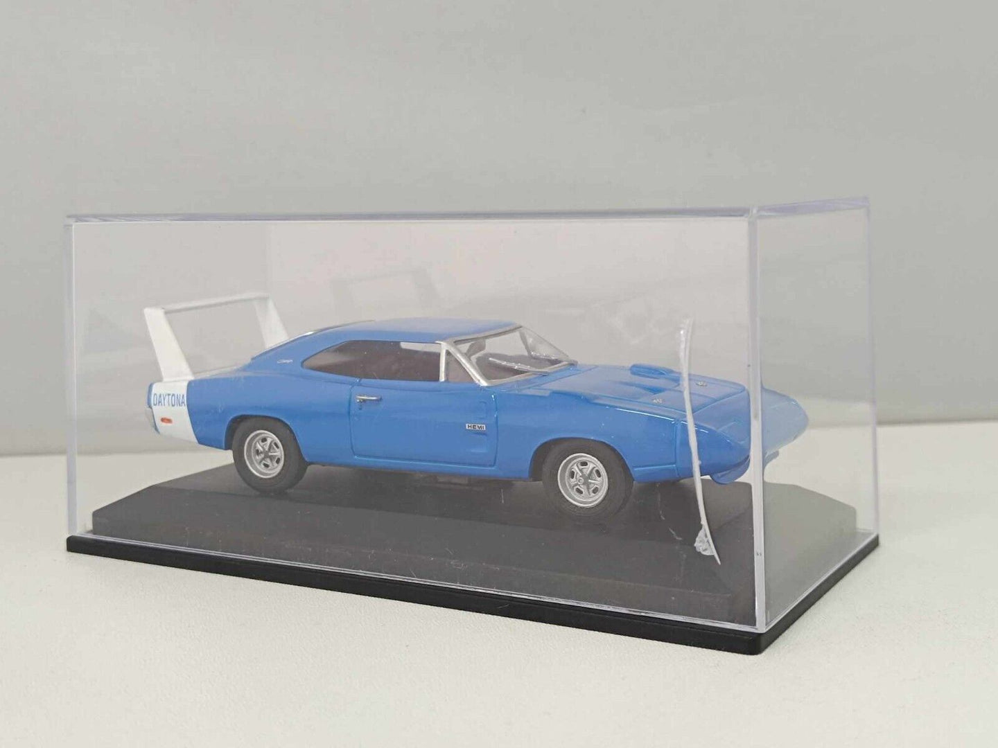 Dodge Charger Daytona 1969 Edicola 1/43 Muscle Car Azzurra Supporto + Teca Usato