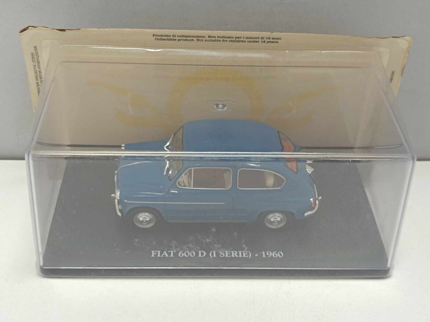 Fiat 600 D Prima Serie 1960 Blu Blue Edicola Auto Vintage 1:24 Nuovo + Fascicolo