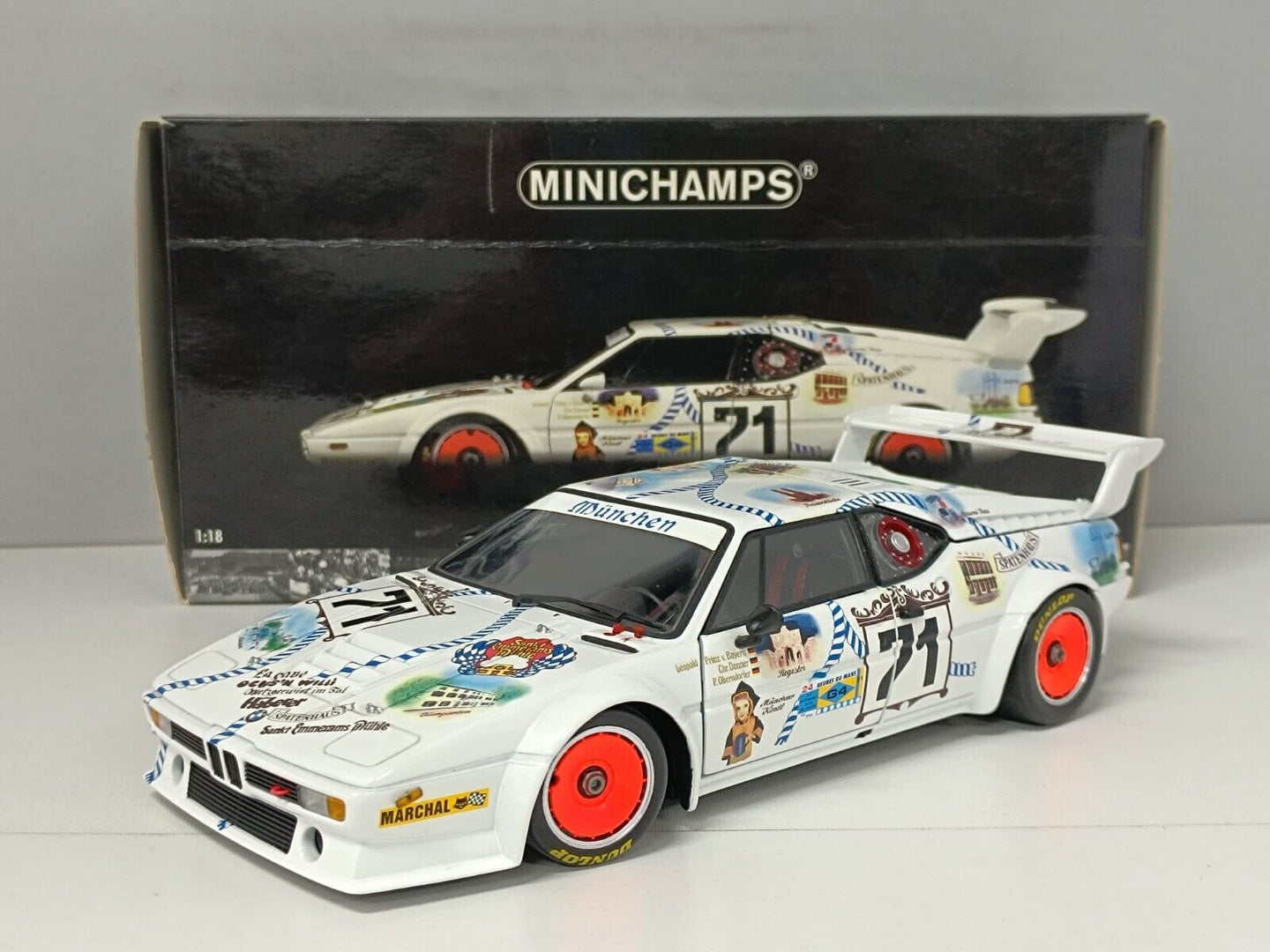 BMW M1 V. Bayern / Oberndorfer / Danner #71 Le Mans 1981 Minichamps 1:18 Usato
