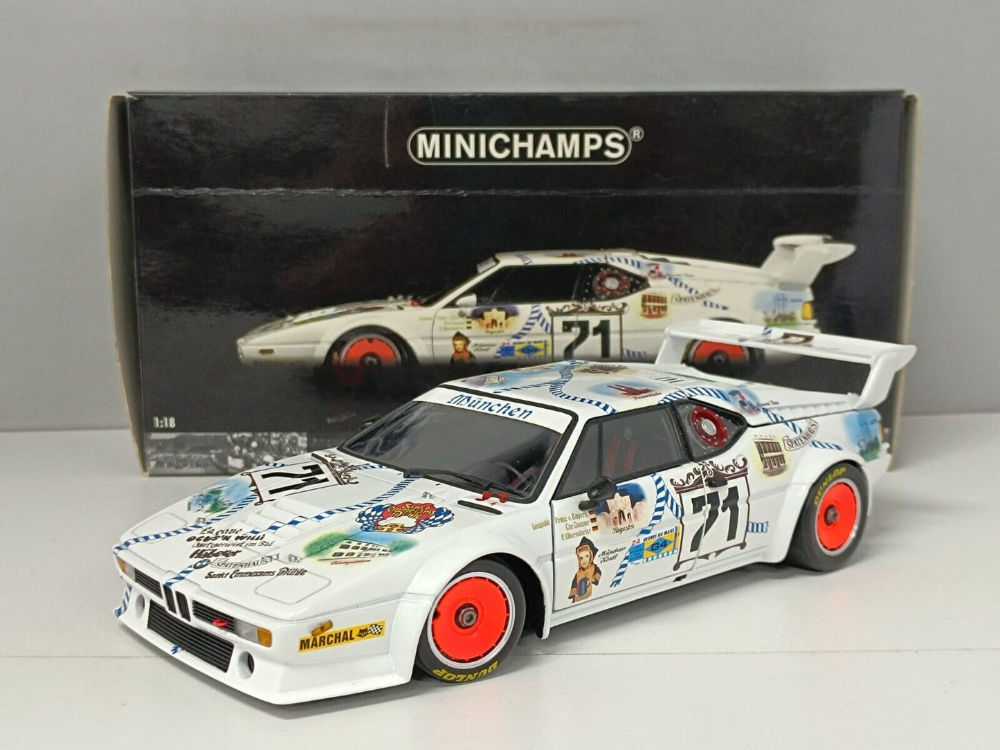 BMW M1 V. Bayern / Oberndorfer / Danner #71 Le Mans 1981 Minichamps 1:18 Usato