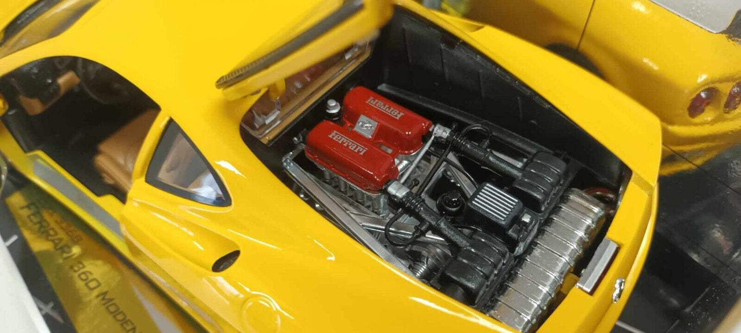 Ferrari 360 Modena Giallo Yellow Burago 1:18 Usato + Box Made in Italy - 1/18