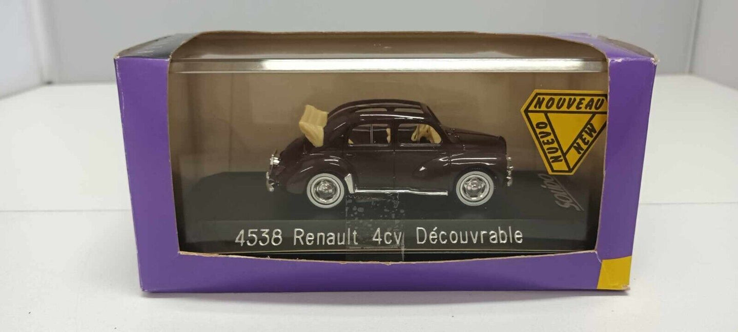 4538 Renault 4CV Decouvrable 4 CV Cabrio Solido 1:43 Miniature Usato + Teca Box