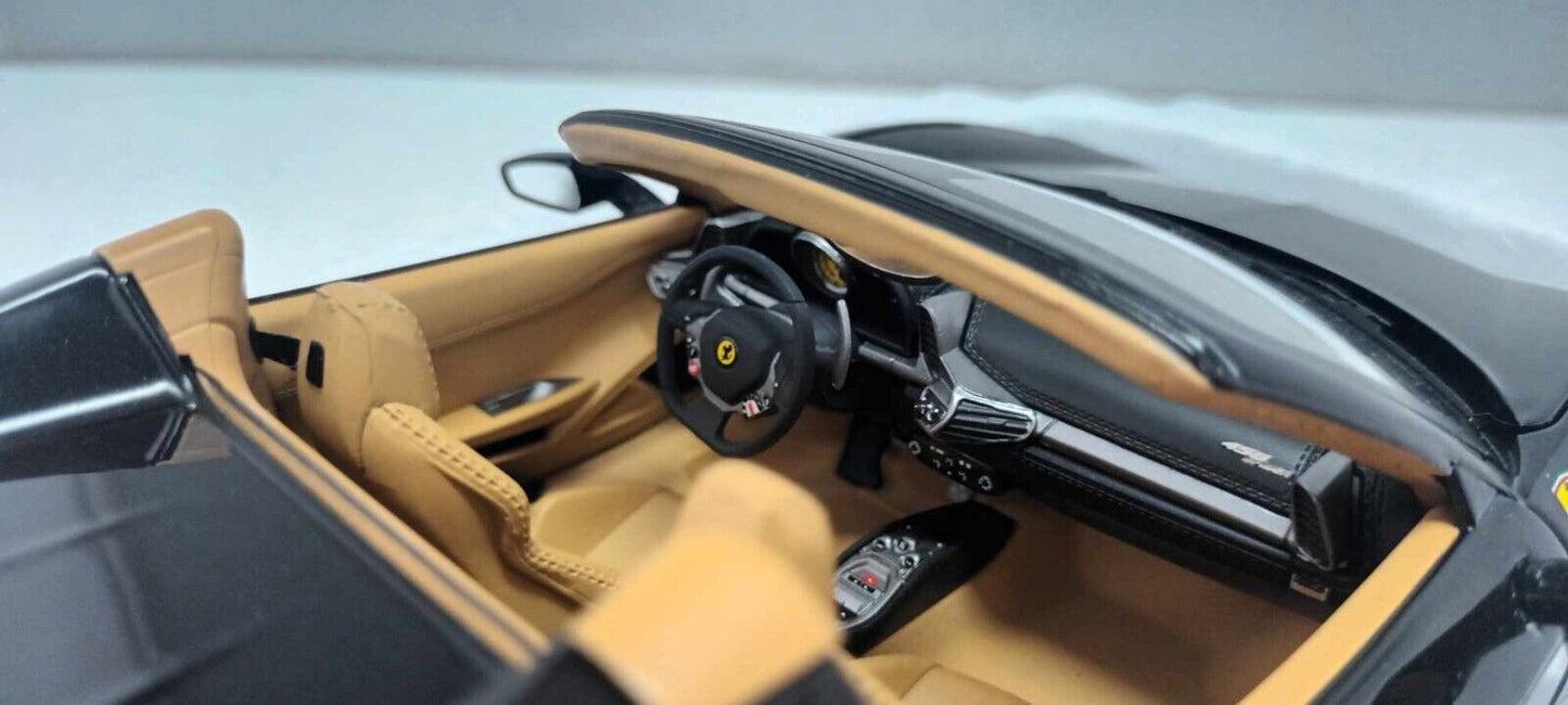 Ferrari 458 Spider Nero Black Hot Wheels Elite 1:18 Usato + Box Hotwheels Rare