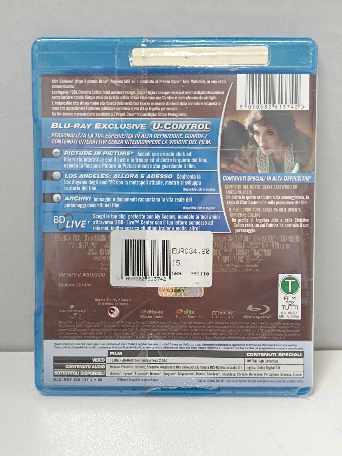Changeling Film Bluray Blu-ray Italiano Come Nuovo Angelina Jolie