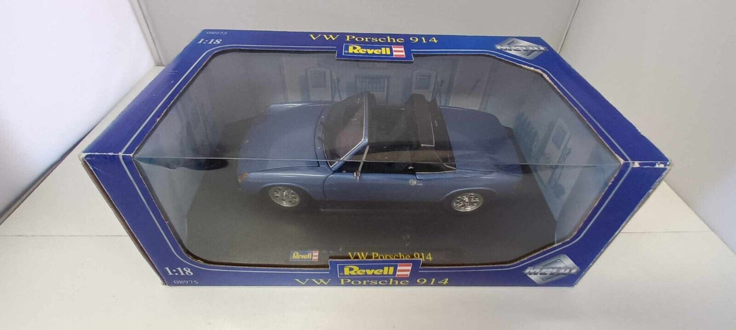 VW Porsche 914/6 Revell 1/18 Blu Metallizzato Blue Usato + Box Rara Very Rare