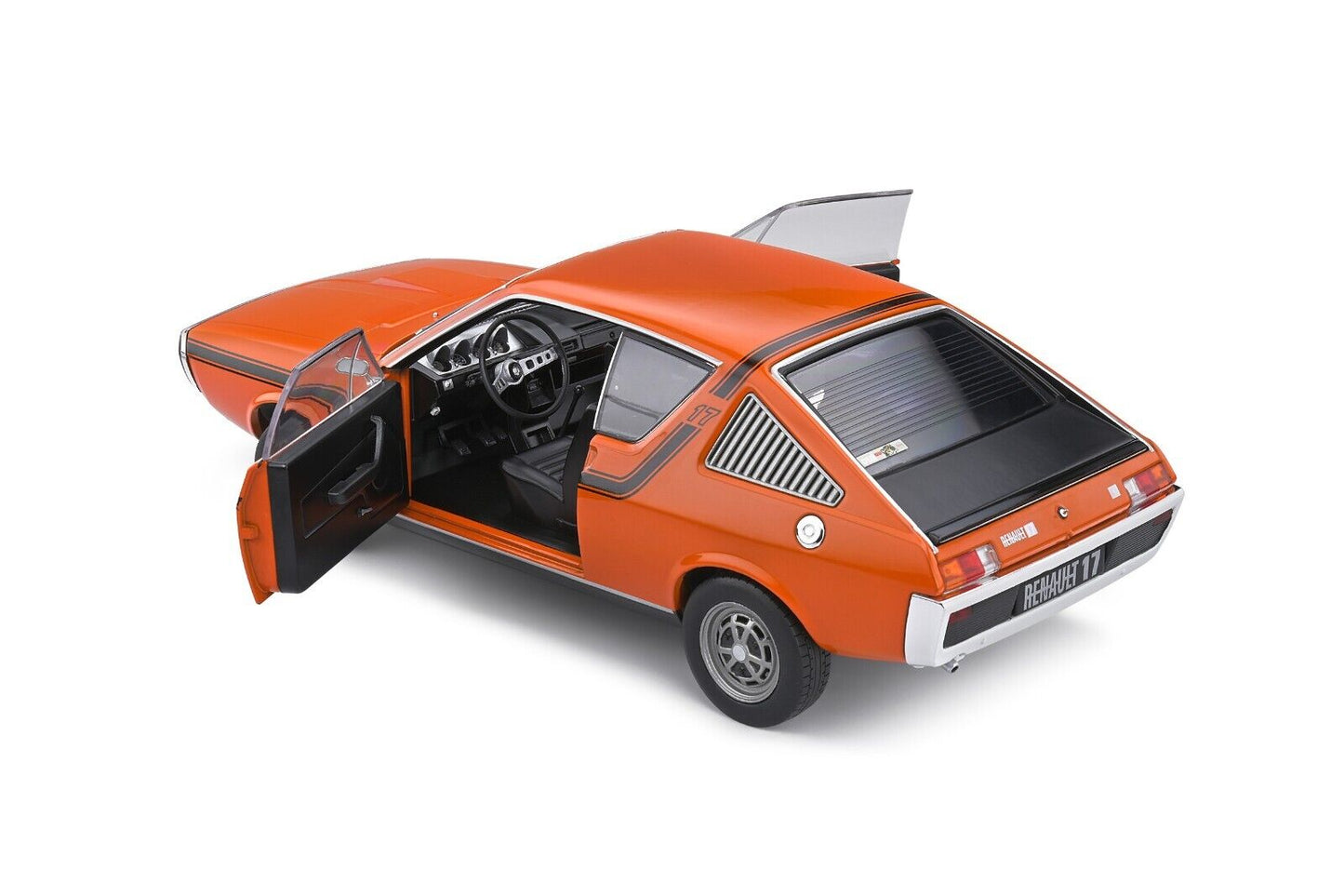 Renault 17 TL 1974 Arancione Orange 331 Strisce Nere Black Strips Solido 1:18