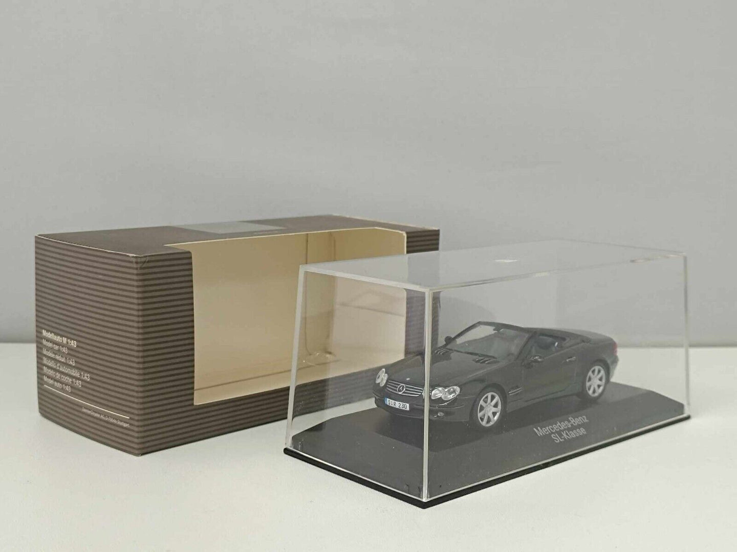 Mercedes-Benz SL-Klasse 2001 Minichamps 1/43 Black Met Usato Dealers Edition