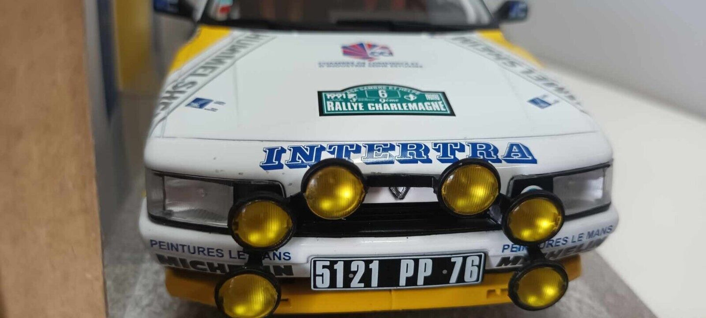 Renault 21 Turbo GrA Rallye Charlemagne 1991 Rats - Menard #6 Solido 1:18 Nuovo