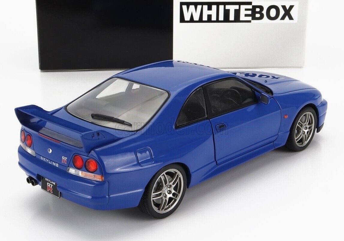 Nissan Skyline GT-R R33 Blu Blau 1997 Whitebox 1:24 Nuovo 1/24