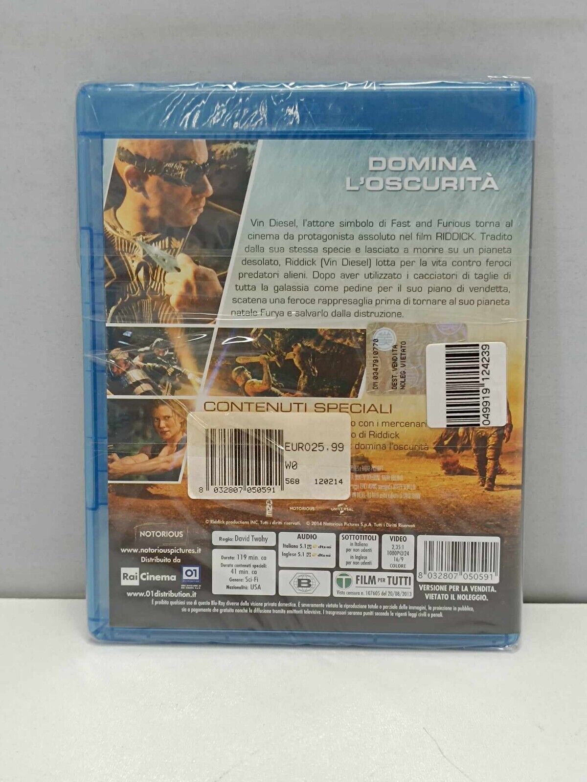 Riddick Film Bluray Italiano Ita Nuovo Vin Diesel