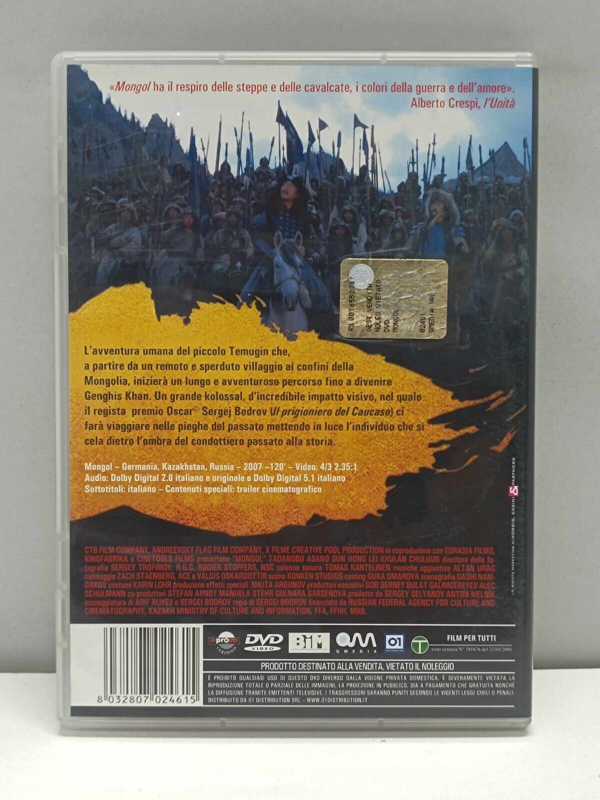 Mongol La Vera Storia Di Genghis Khan Film DVD Italiano Ita Usato
