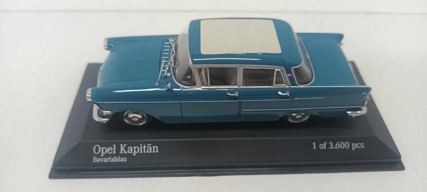 Opel Kapitan Bavariablau 1959 Blu Minichamps 1:43 Usato Limited Edition 3600 pcs