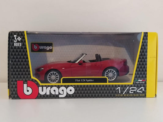 Fiat 124 Spider 2016 Burago 1:24 Rosso Red Nuovo GM Shop