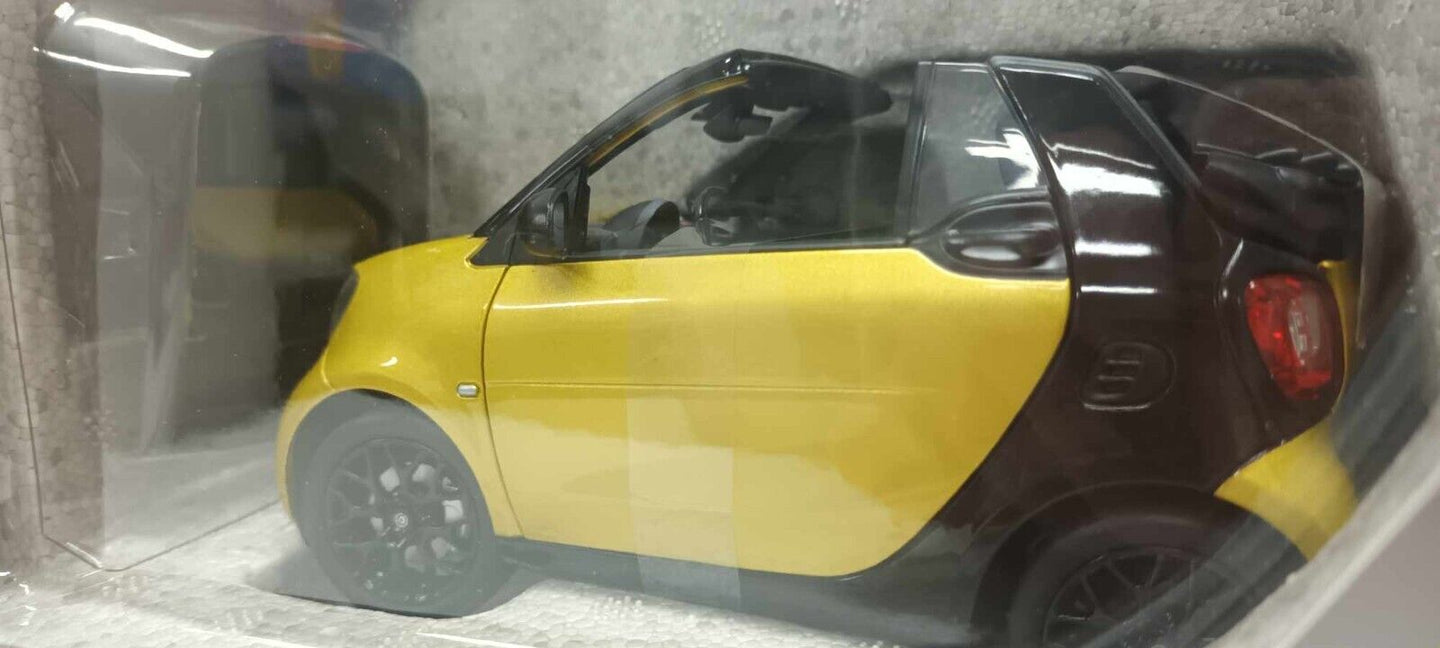 Smart Fortwo For Two Cabrio 2014 Norev 1:18 Black To Yellow Dealer Edition Nuovo