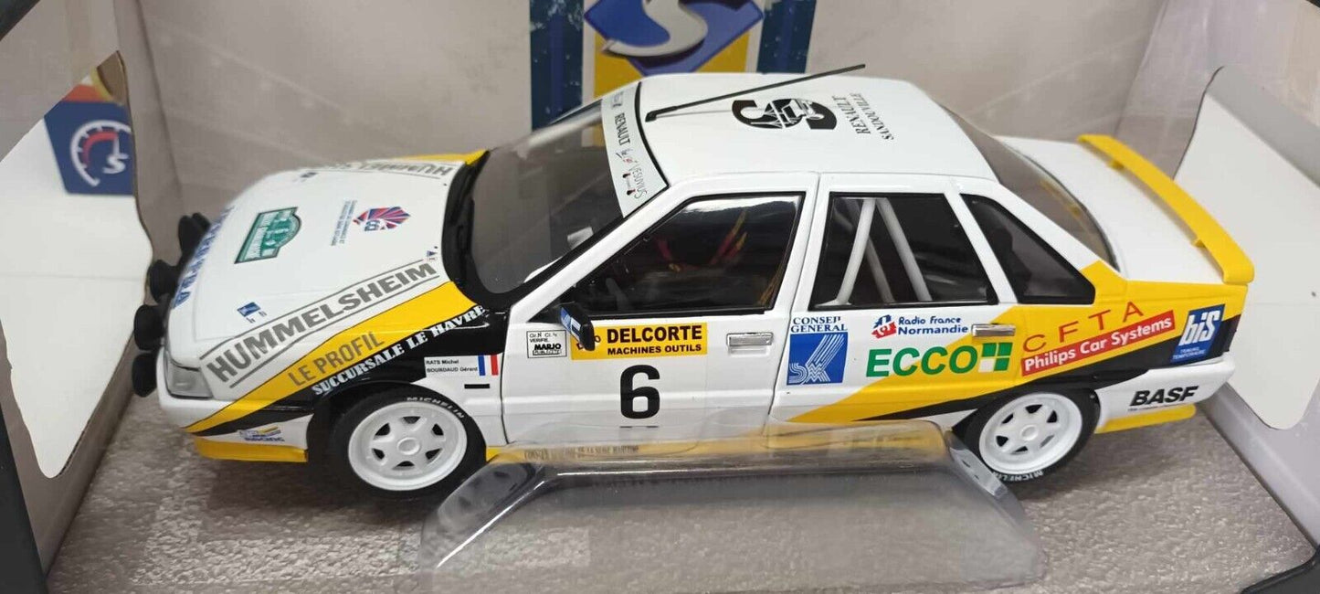 Renault 21 Turbo GrA Rallye Charlemagne 1991 Rats - Menard #6 Solido 1:18 Nuovo