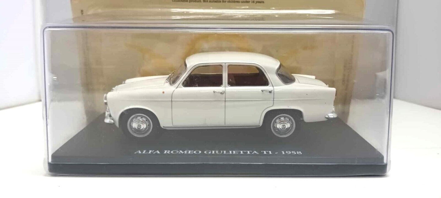 Alfa Romeo Giulietta TI 1958 Auto Vintage Europe Collection 1:24 Usato + Teca