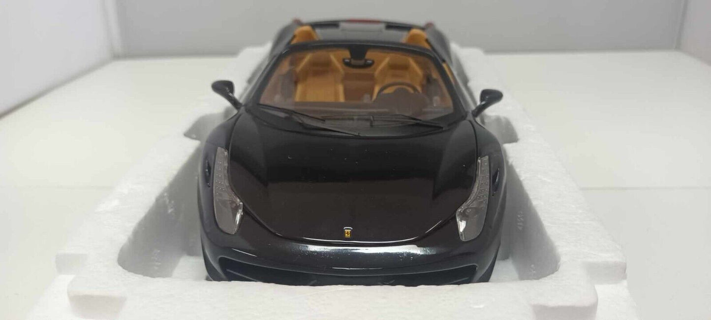 Ferrari 458 Spider Nero Black Hot Wheels Elite 1:18 Usato + Box Hotwheels Rare
