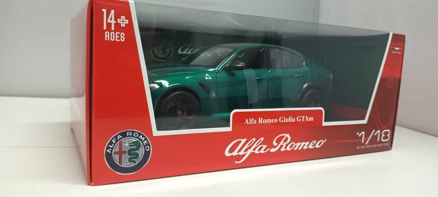 Alfa Romeo Giulia GTAm Verde Metallizzato 2020 Burago 1:18 Nuovo 1/18
