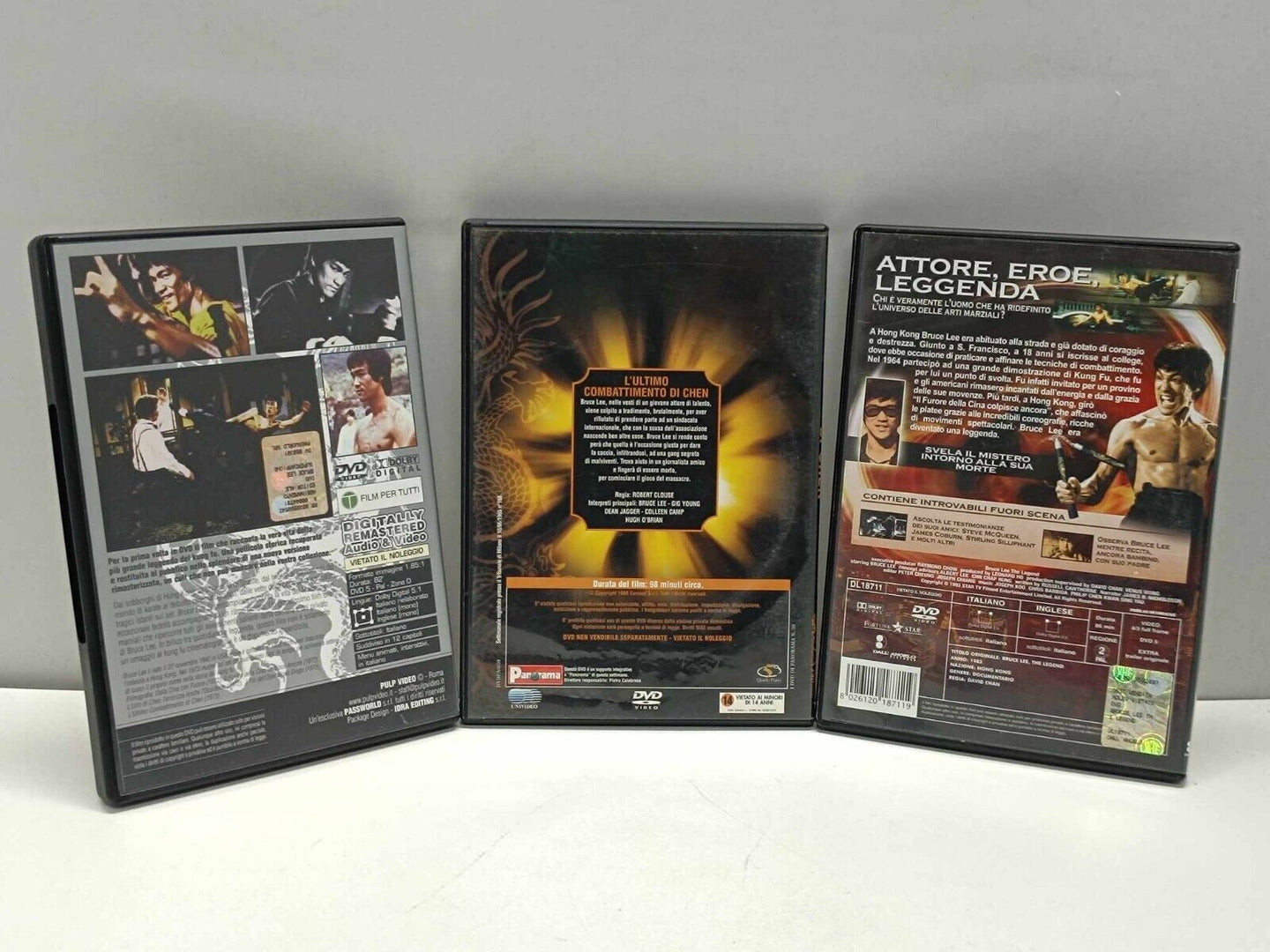 Bruce Lee Lotto 3 Film DVD Italiano Usato The Legend Supercampione Chen