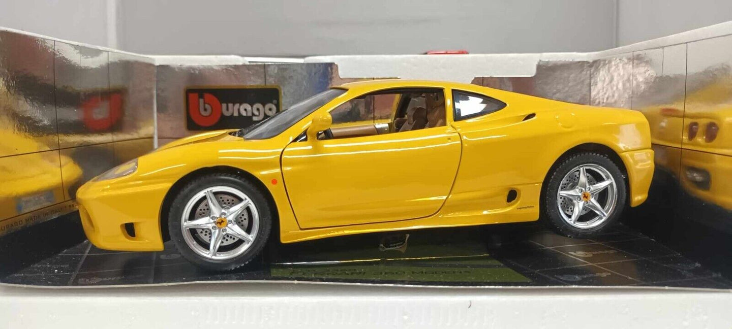 Ferrari 360 Modena Giallo Yellow Burago 1:18 Usato + Box Made in Italy - 1/18
