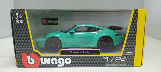 Porsche 911 GT3 Burago 1:24 Light Green Verde Nuovo 18-21104