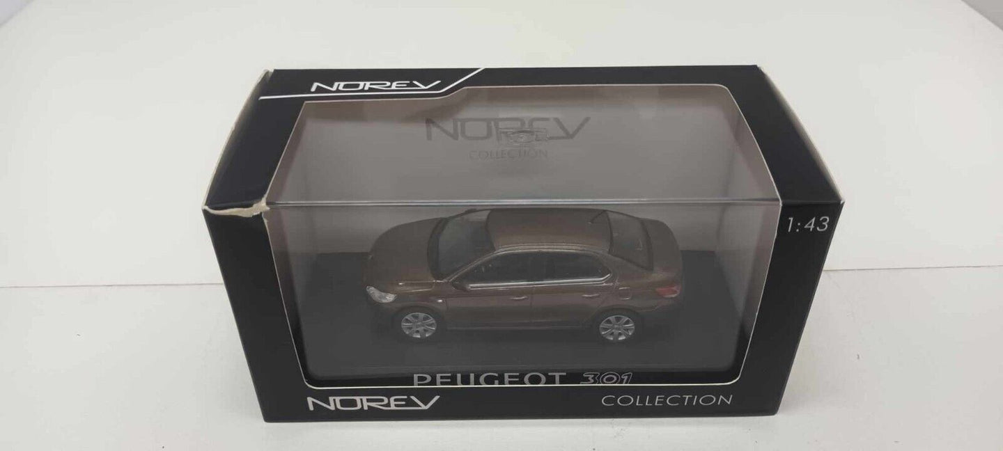 Peugeot 301 4 p 2012 Brown - Norev 1:43 Usato + Teca + Box