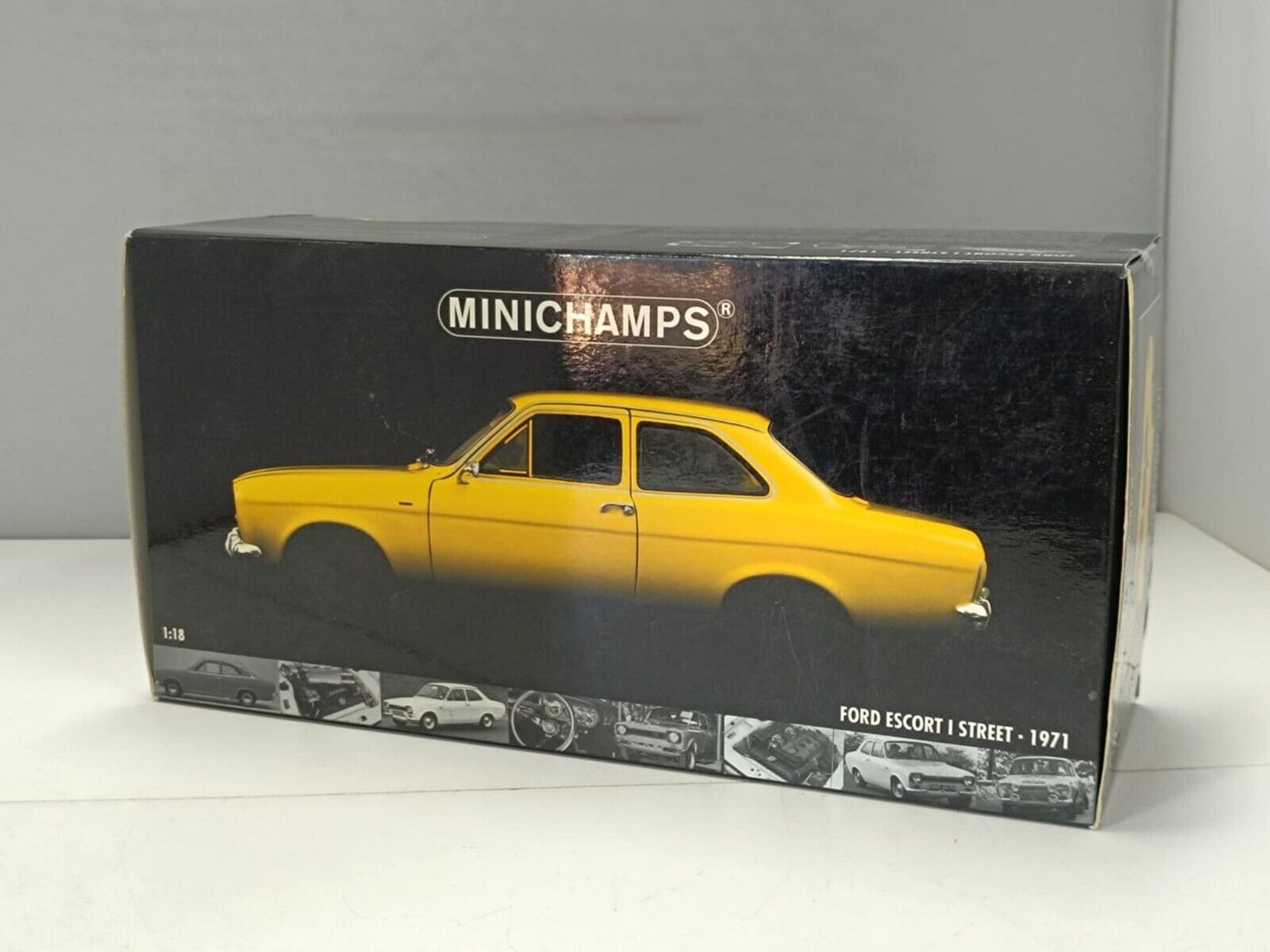 Ford Escort I Street 1971 Giallo Yellow Minichamps 1:18 Usato + Box 1/18