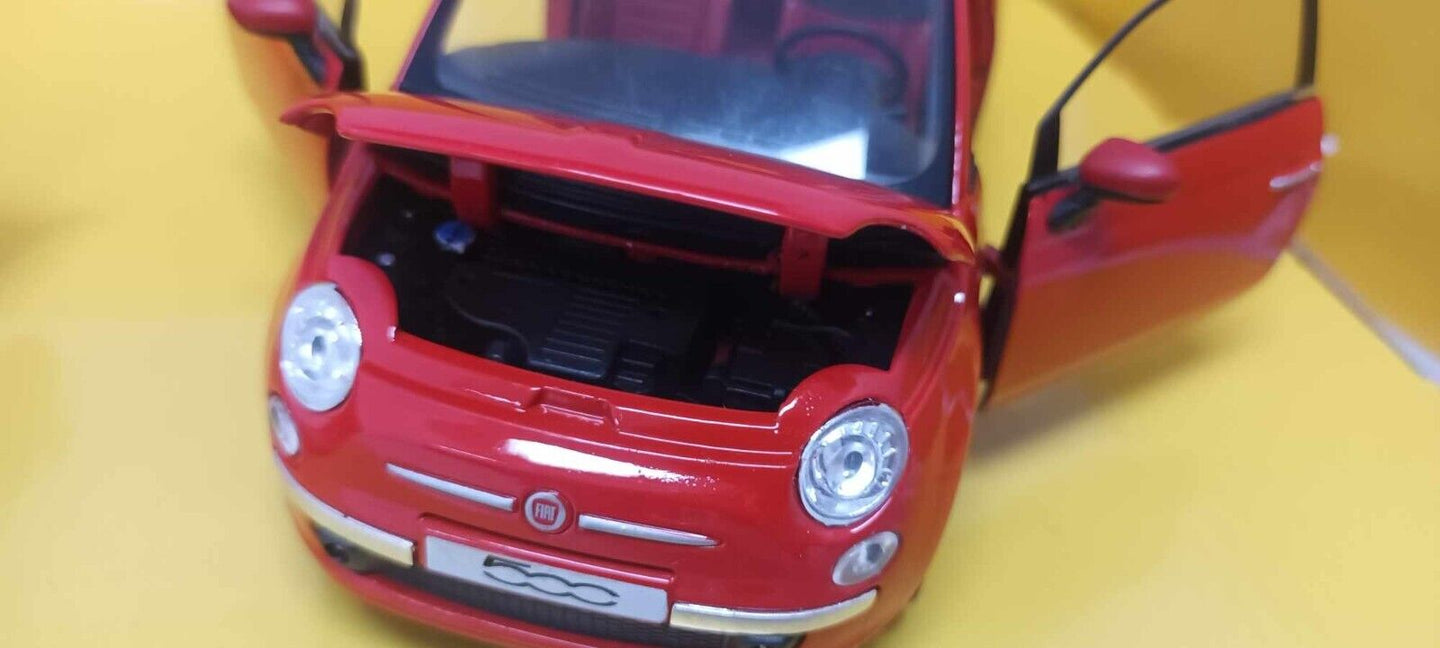 Set Fiat 500 Coppia Nuova + Antica Rosso Motorama 1:24 Usato + Box GM Shop