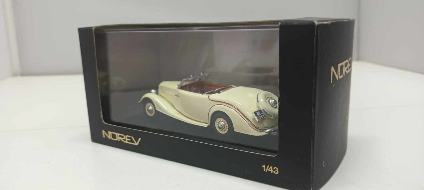 Peugeot 401 Eclipse Cabriolet 1935 Norev 1:43 Cream Crema Usato + Teca