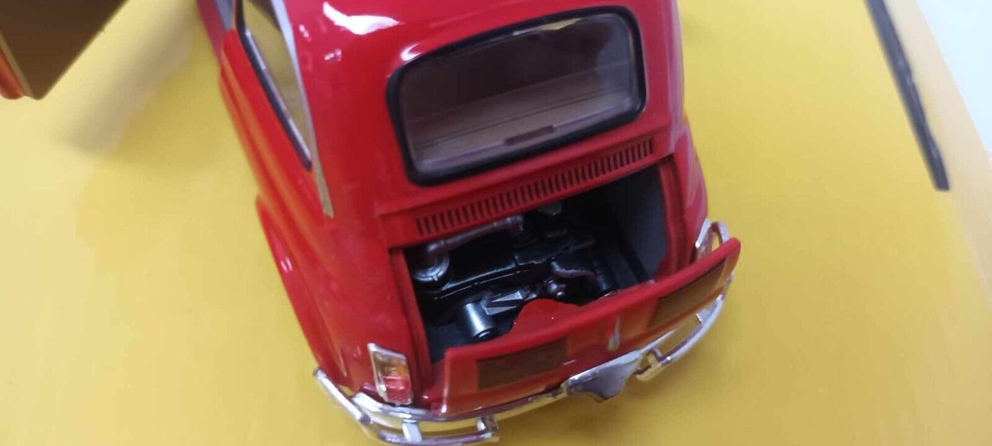 Set Fiat 500 Coppia Nuova + Antica Rosso Motorama 1:24 Usato + Box GM Shop