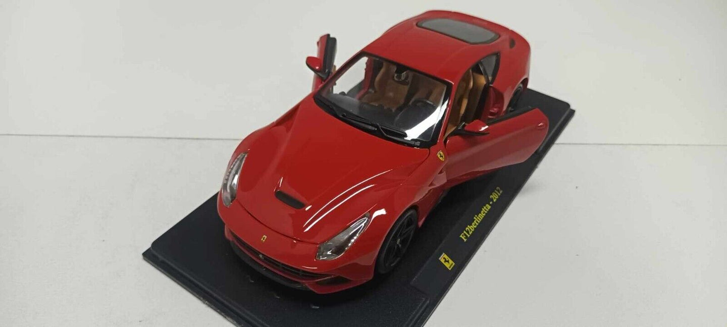 Ferrari F12 Berlinetta 2012 Edicola Burago 1:24 Rosso Red Usato + Teca
